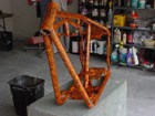 motorcycle design orange skulls frame